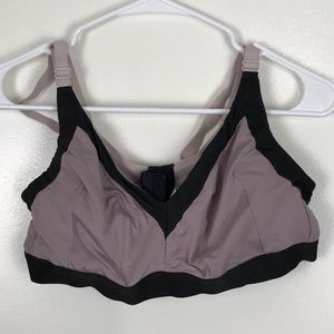 Cacique Bralette Casual Lavender Black Adjustable Straps Hook Eye Clasp Women 18